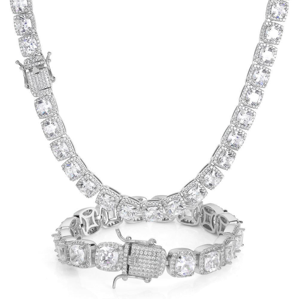 925 Moissanite 10mm Iced Out VVS Tennis