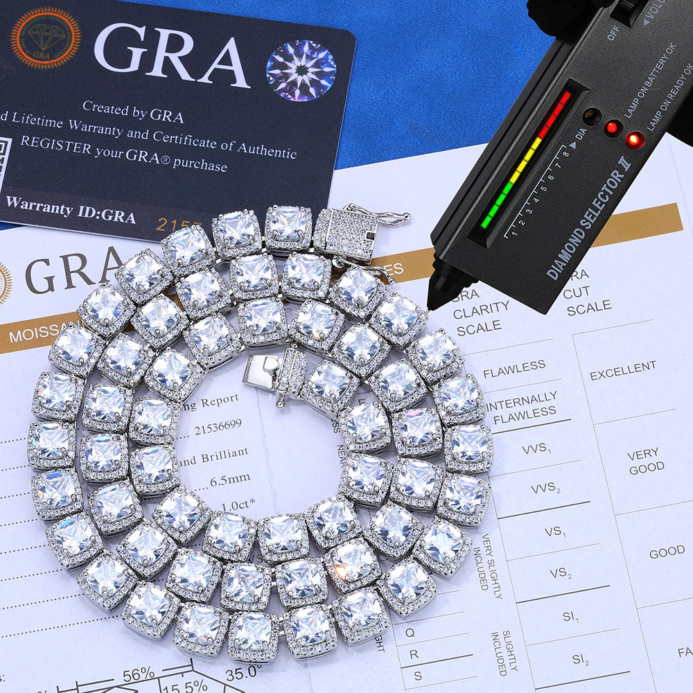 925 Moissanite 10mm Iced Out VVS Tennis