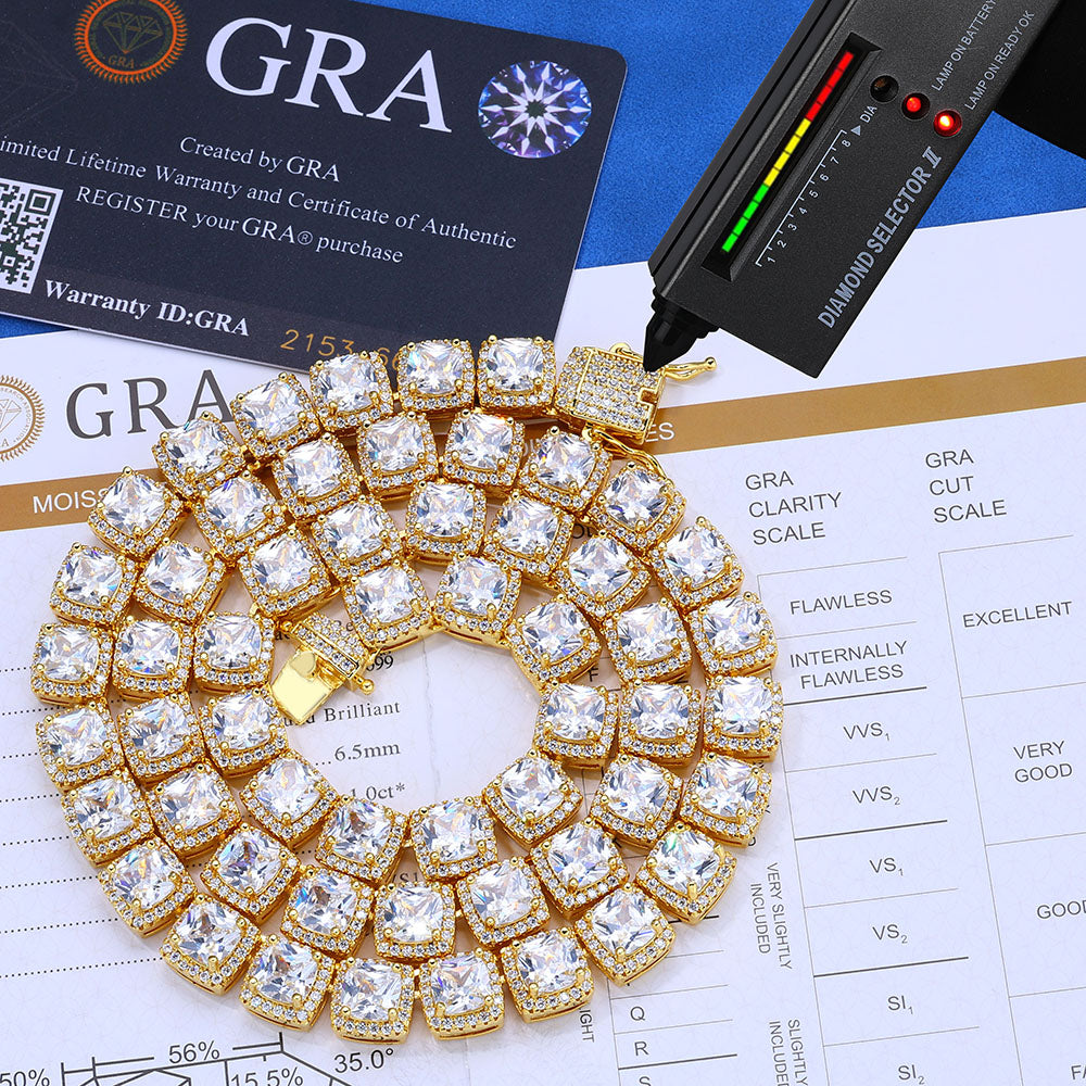 925 Moissanite 10mm Iced Out VVS Tennis