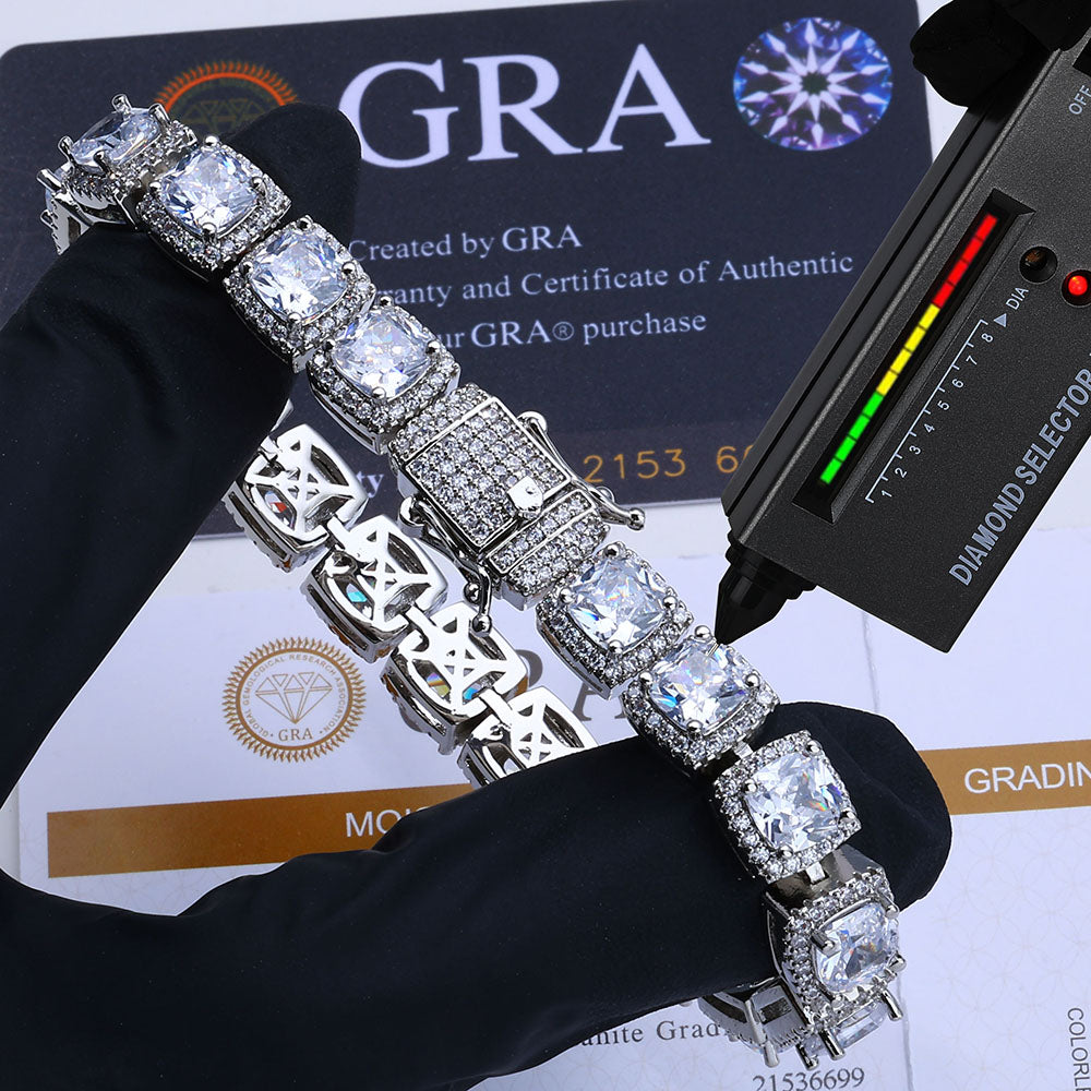 925 Moissanite 10mm Iced Out VVS Tennis